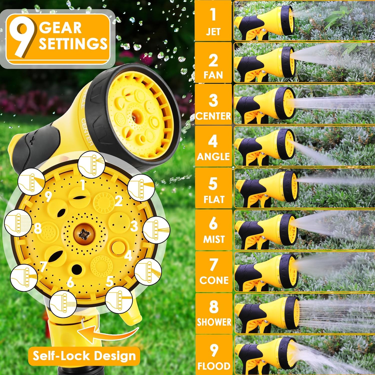 Thumbnail 2 de TLGREEN avvolgitubo da giardino retrattile 30+2 m con rotazione 180° e 9 ugelli