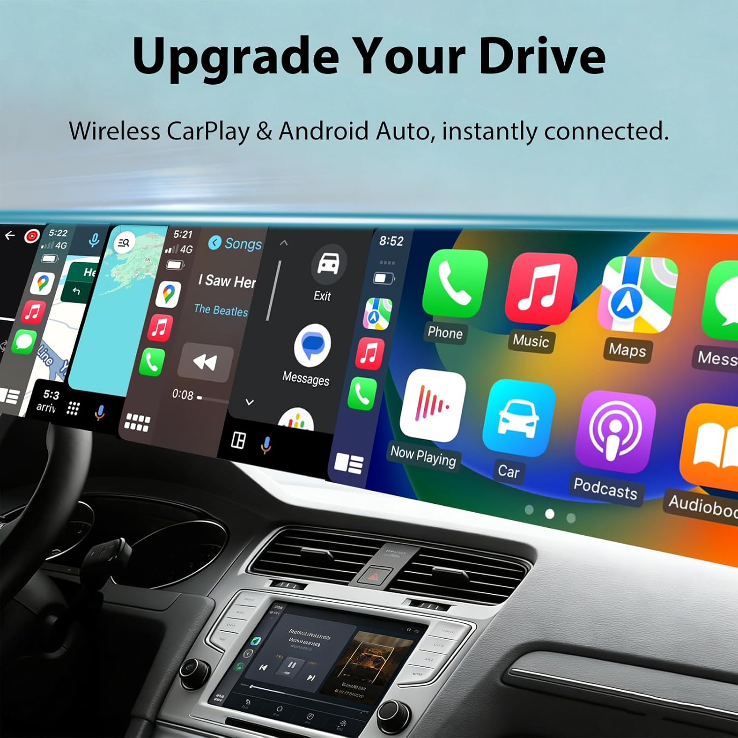 Thumbnail 4 de Sunweyer CarPlay wireless a forma di T: adattatore cablato-to-wireless plug & play per auto con cablaggio di fabbrica