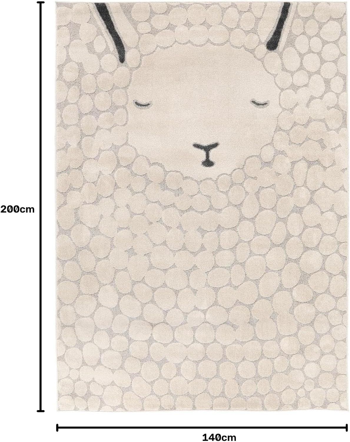 Thumbnail 1 de RugVista Lollo Lamm kids’ rug, 140 x 200 cm, greige/beige, medium pile