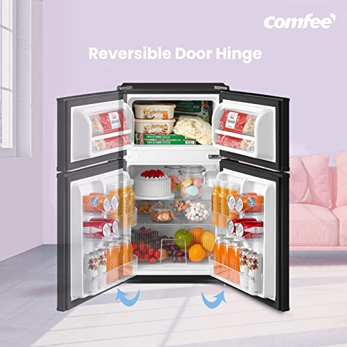 Detalle de COMFEE' 87L Under Counter Fridge Freezer, Reversible Door (RCT87BL2(E))