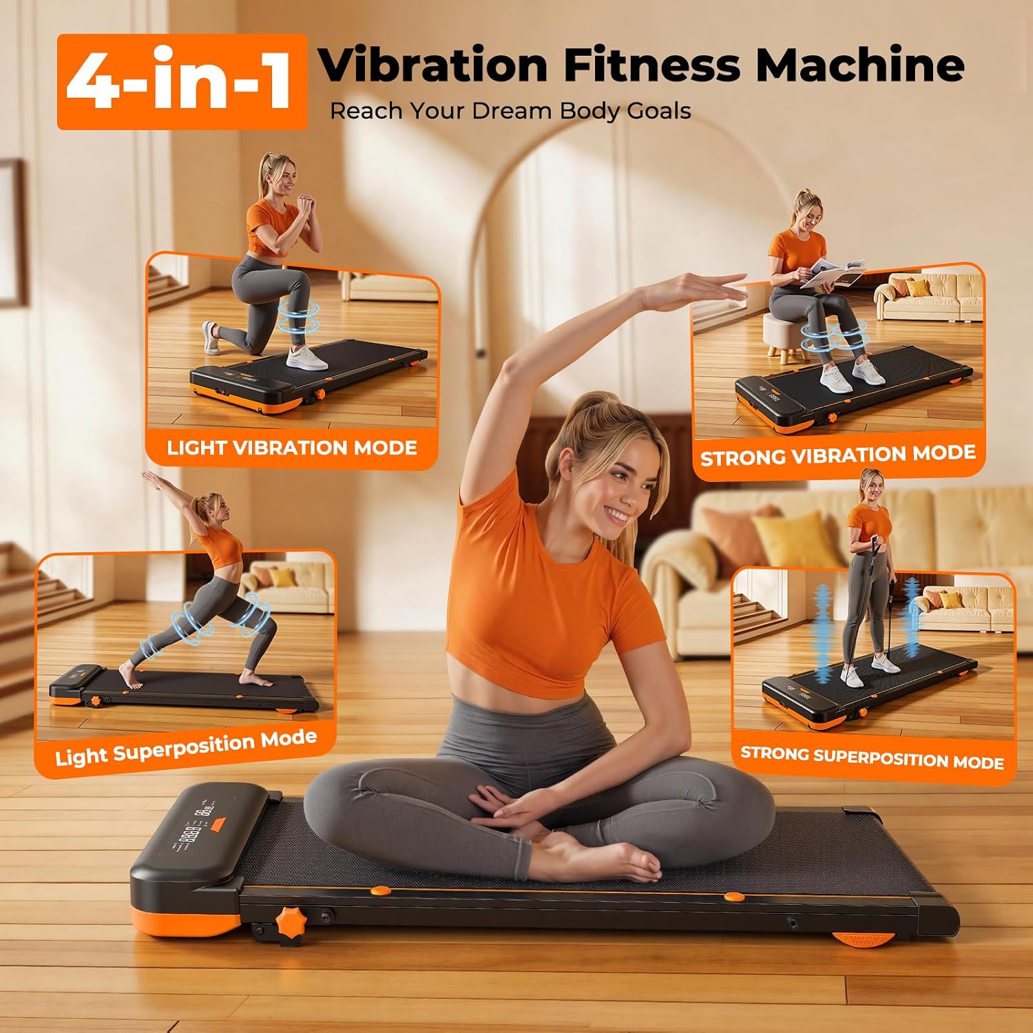 Detalle de JAGJOG JT56 Walking Pad with Incline, Vibration and Wristband Remote