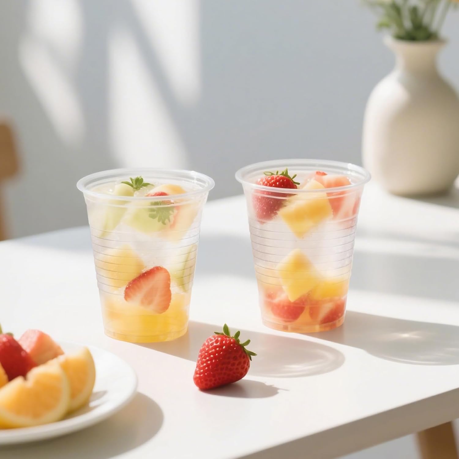 Detalle 2 de BY Snow 9 oz Clear Plastic Cups — 2000 Count Bulk, BPA-free PP Disposable for Hot or Cold Beverages