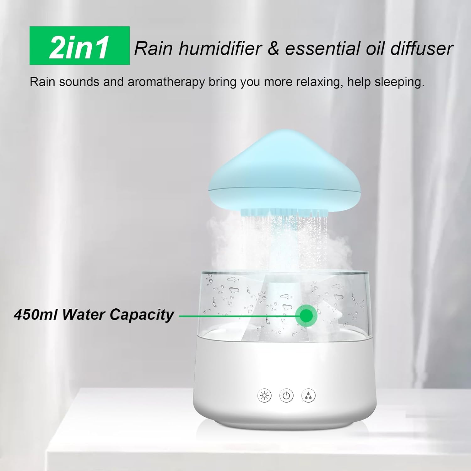 Thumbnail 1 de Humidificador nube de lluvia 450 ml