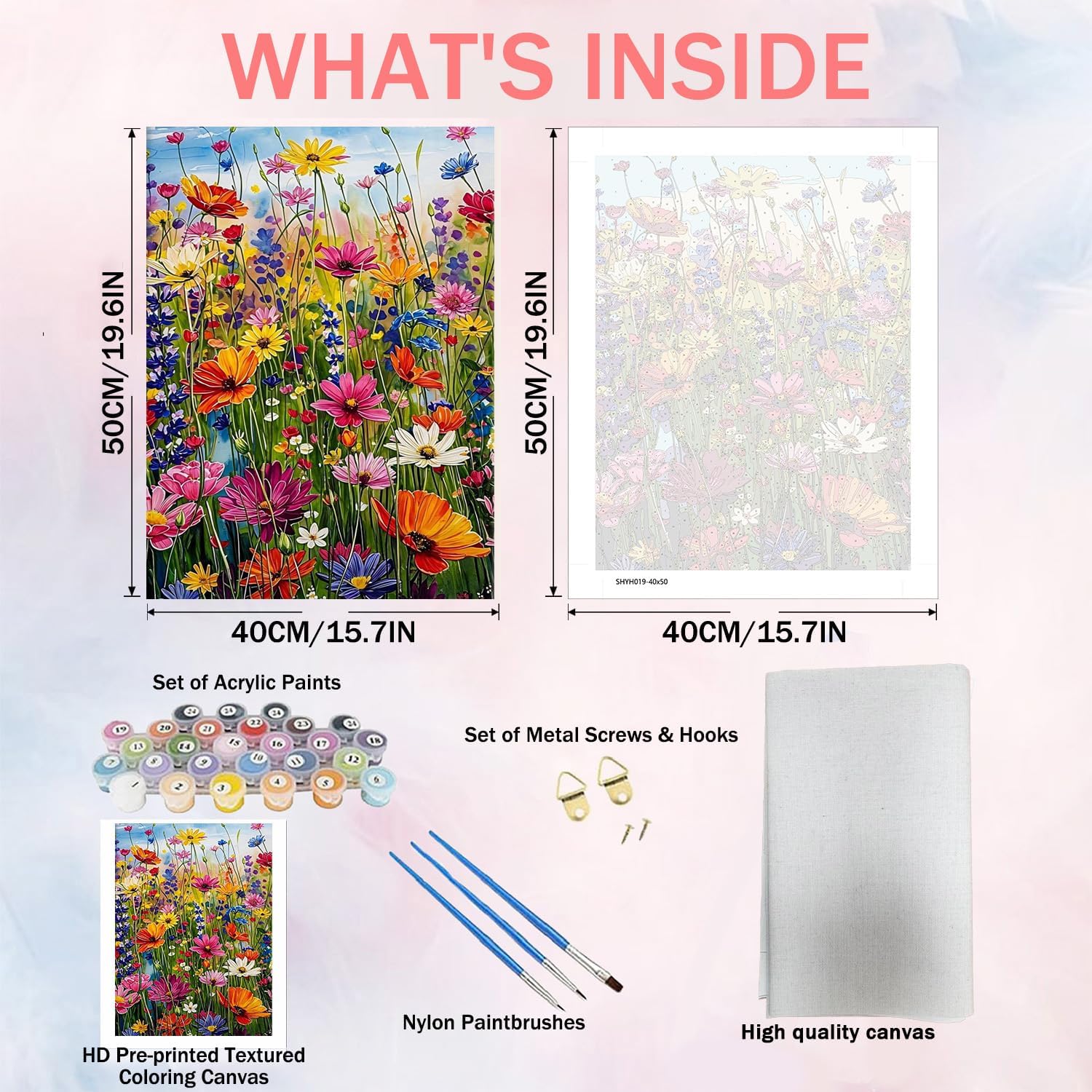 Detalle de GOUGOUFAFA Flower Paint by Numbers for Adults — 16x20 in (40x50 cm)