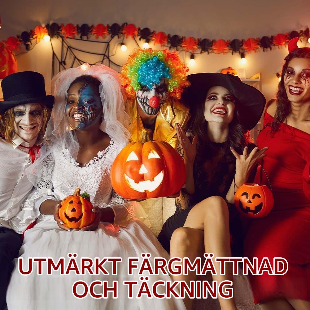 Detalle 2 de AOOWU ansikts- och kroppsfärg i krämform, vit, svart och röd