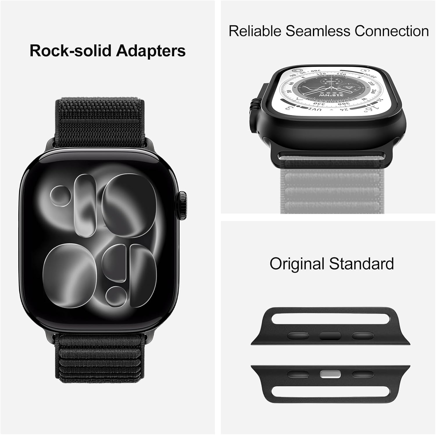 Detalle 2 de OMECKY Sport Band for Apple Watch (46mm/44mm/49mm) Nylon Stretchy Loop — Breathable, All-Day Comfort
