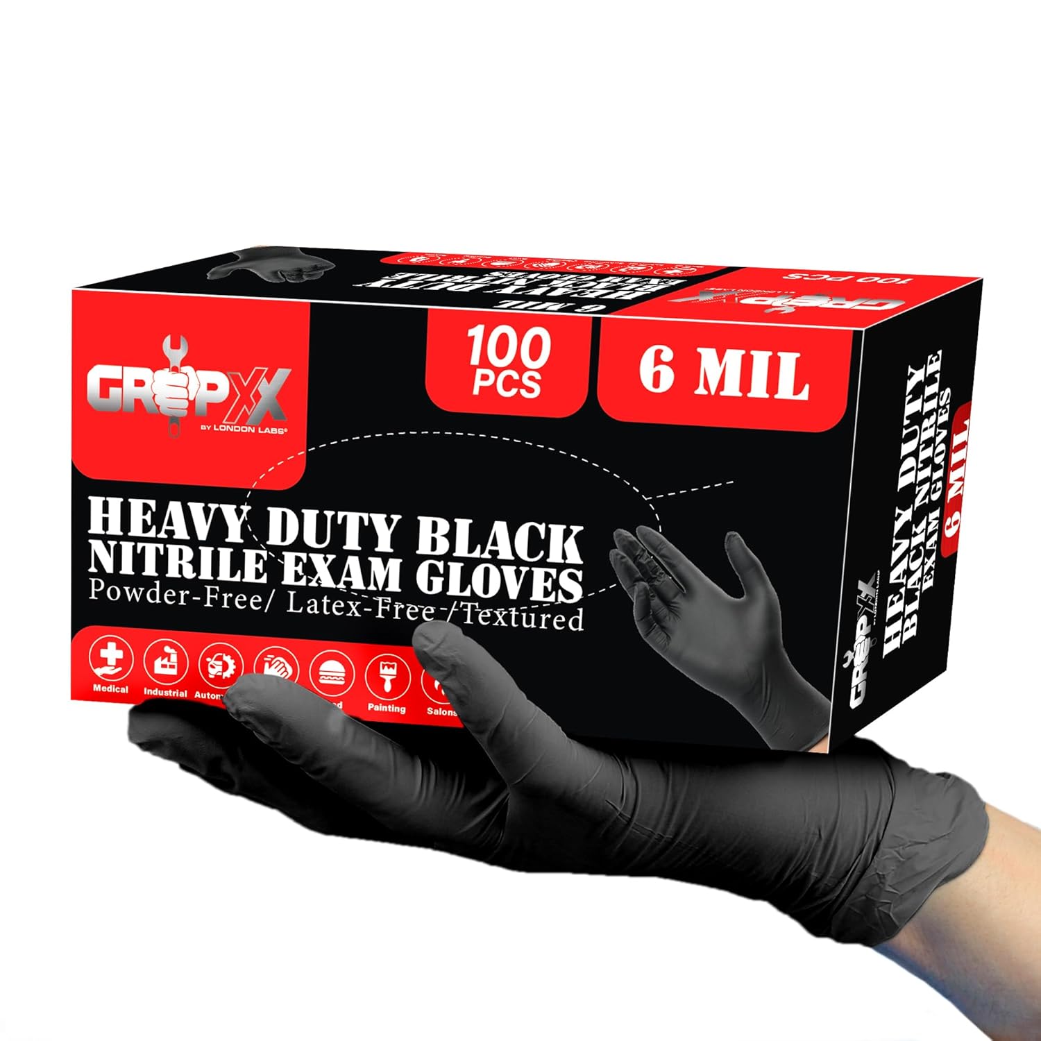 London Labs Heavy Duty 6 Mil Nitrile Gloves, Pack of 100 🧤