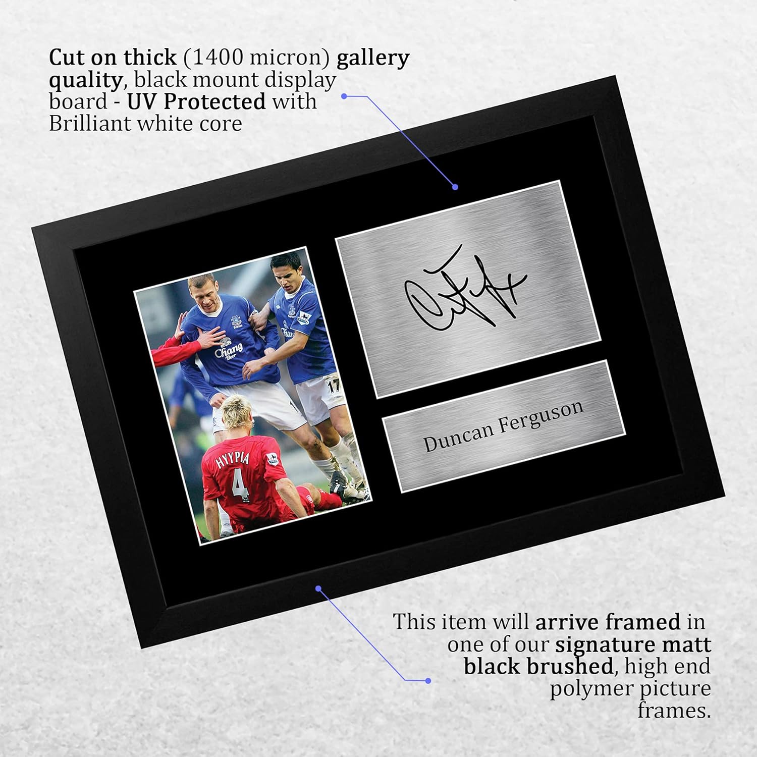 Thumbnail 2 de HWC Trading Duncan Ferguson signed framed A4 autograph photo display gift
