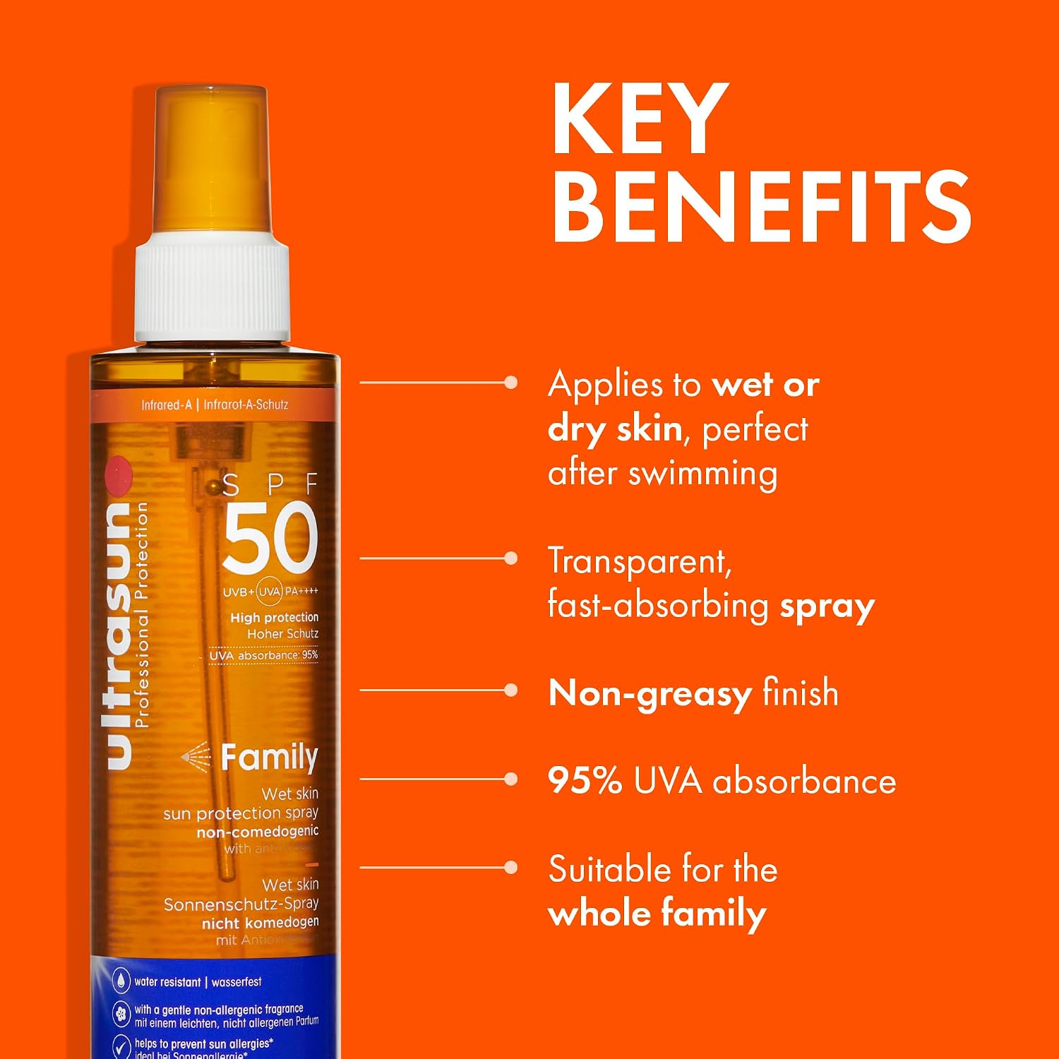Thumbnail 1 de Ultrasun Family SPF50 Wet Skin Spray Sunscreen, 200ml