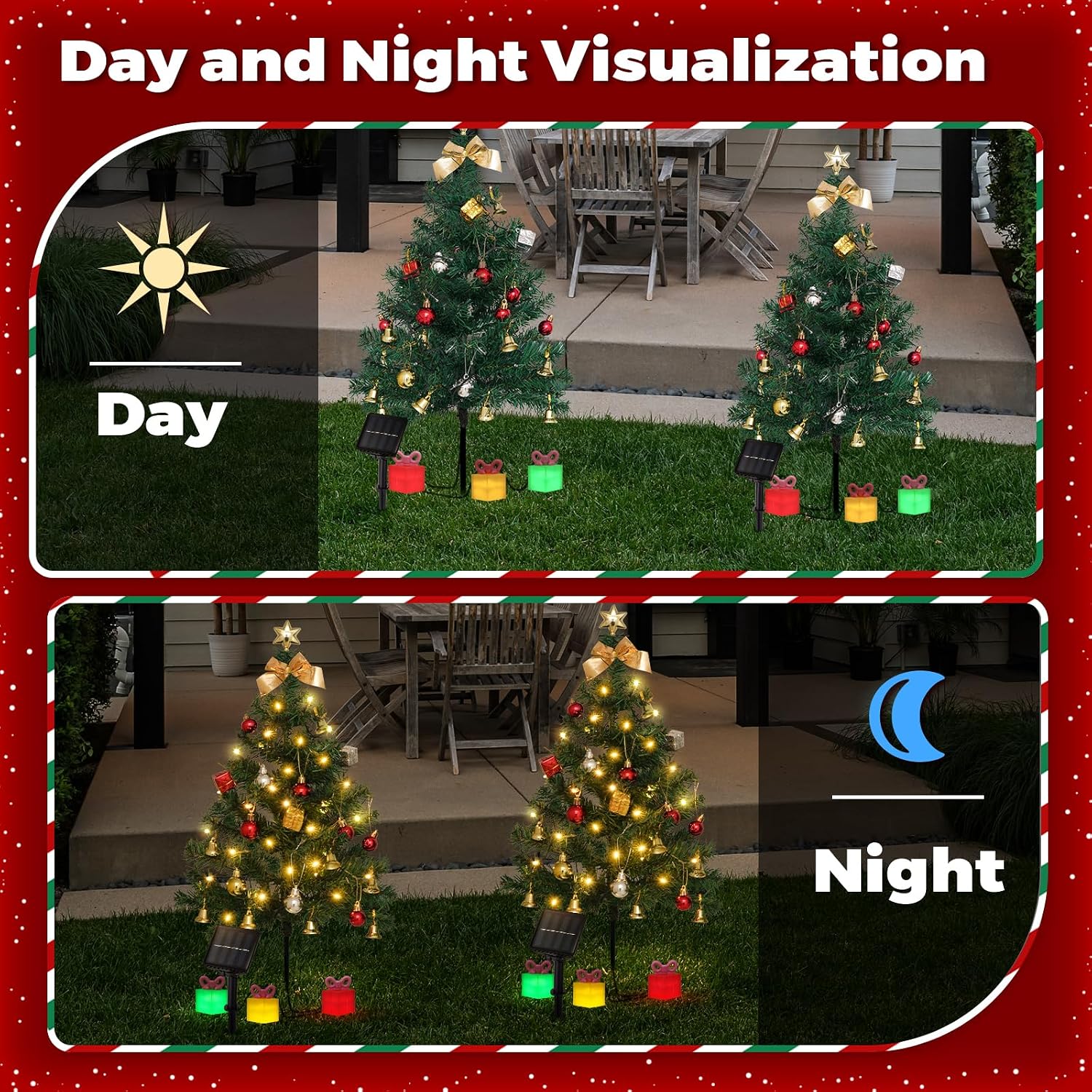 Detalle de ILLUMINEW Solar Christmas Tree Lights, 30-Inch