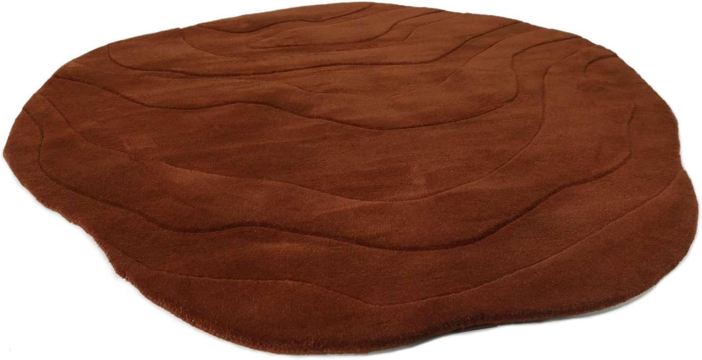 Detalle 2 de RugVista Barba 120133 rond tapijt, wol-katoen, roest, Ø 150 cm