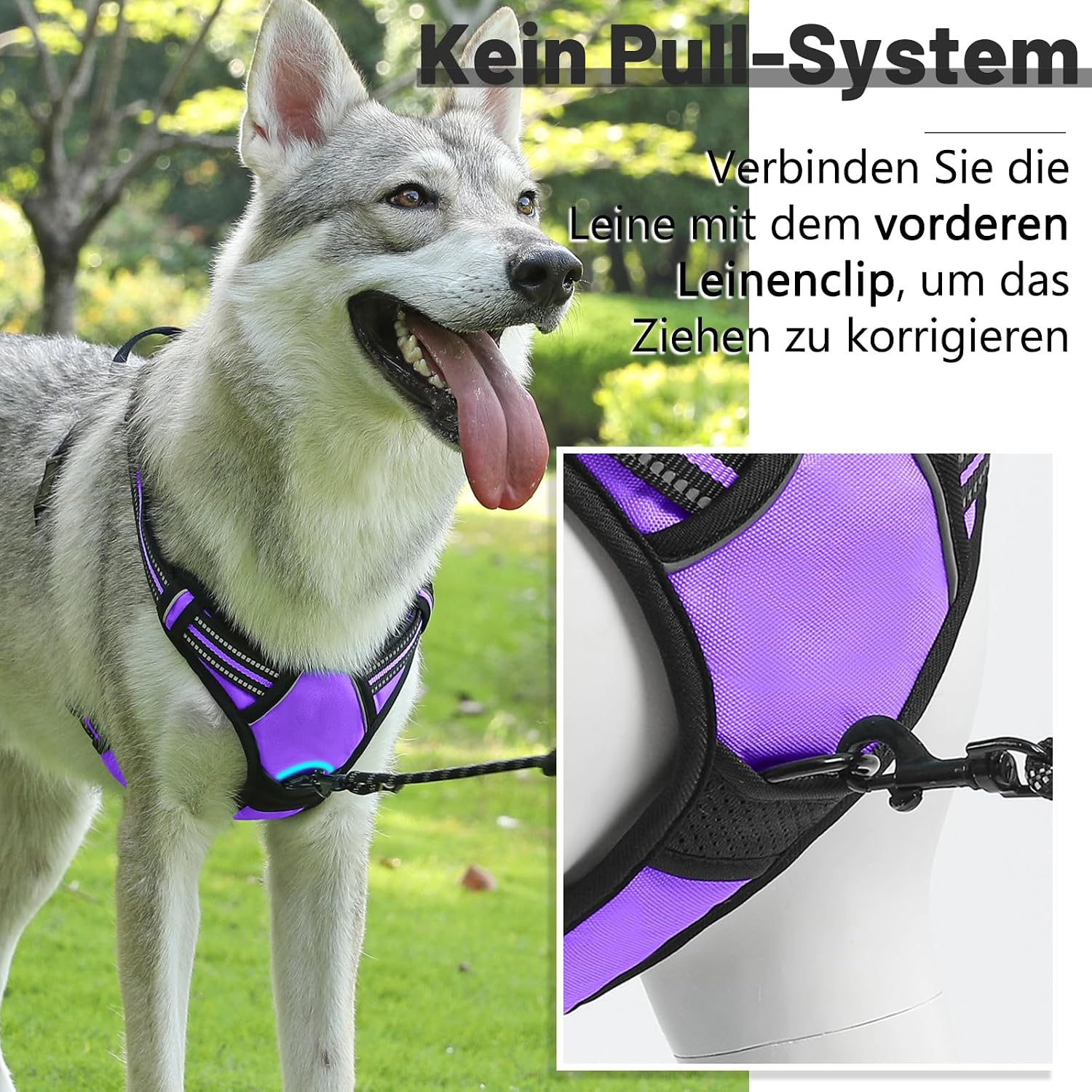 Detalle 2 de Demigreat Hundegeschirr Größe M anti Zug