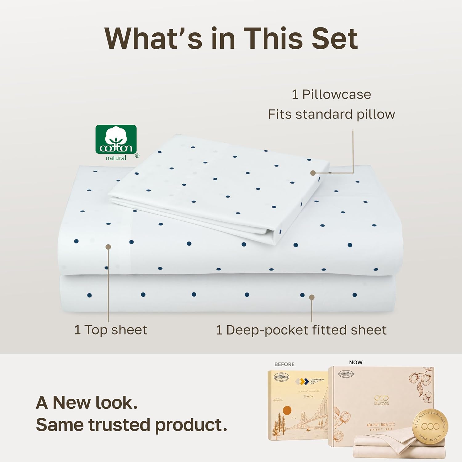Detalle 1 de California Design Den Deep Pocket Twin Sheets Set