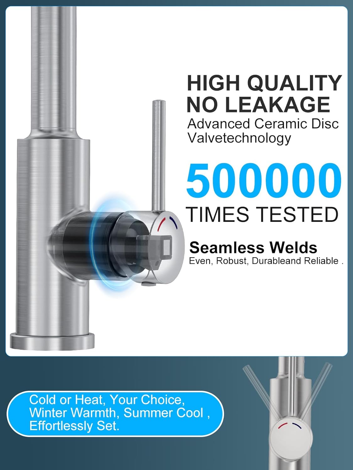 Detalle 2 de SREWOHS PRO Rubinetto da cucina estraibile 360° con doccetta 🚰