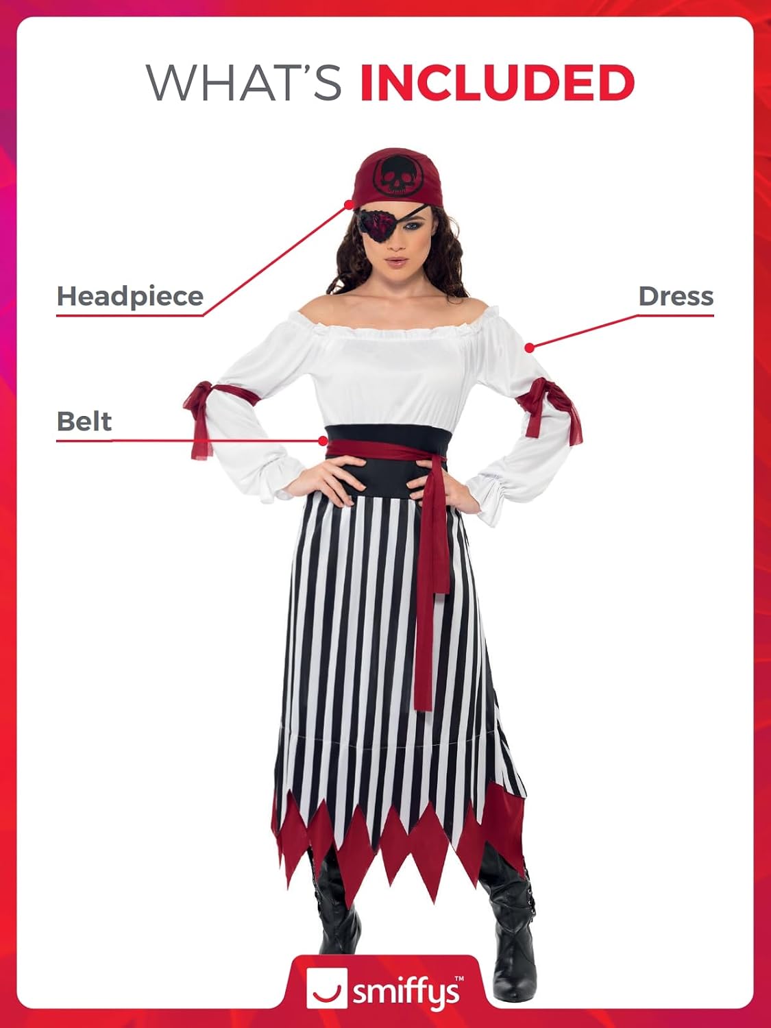 Thumbnail 3 de Smiffys Pirate Lady Costume