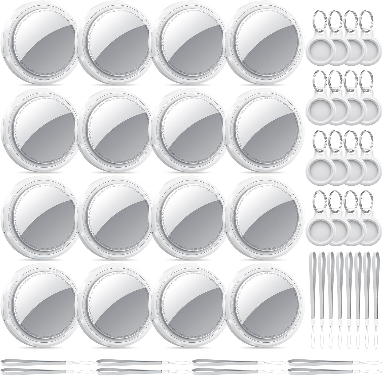 Detalle de QCOQ Apple MFi-certified Air Tracker Tags (iOS Only) – 6-pack in Mint Cyan, Bluetooth 5.3 Find My tracker