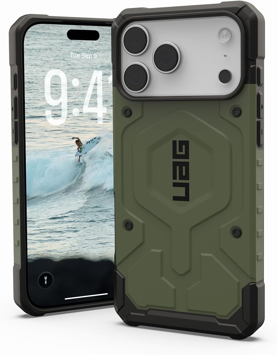 Detalle de URBAN ARMOR GEAR UAG-IPH25LA-MS-OL PATHFINDER MagSafe iPhone 17 Pro Max用耐衝撃ケース オリーブ
