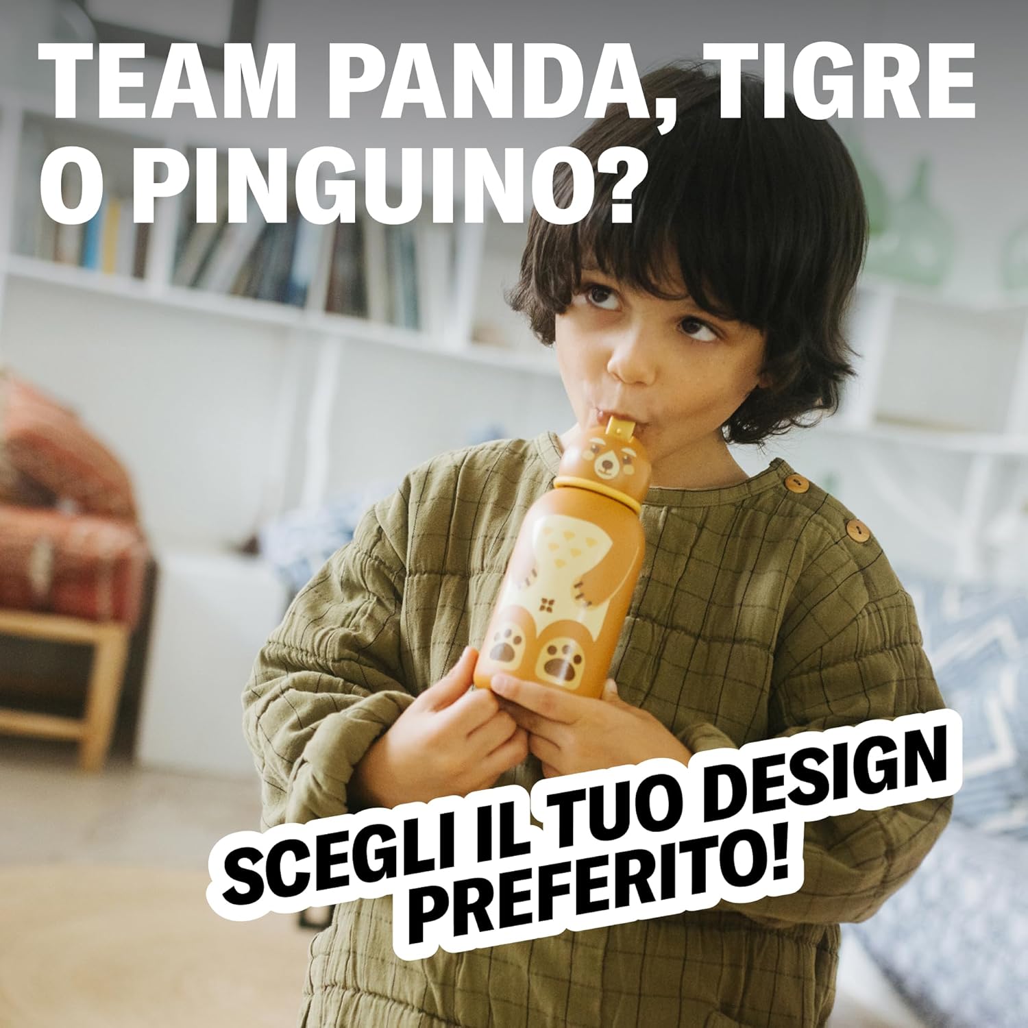 Thumbnail 5 de waterdrop® Borraccia Termica Bambini 400ml in Acciaio Inox – Antigoccia, Cannuccia Integrata e Disegni Animali