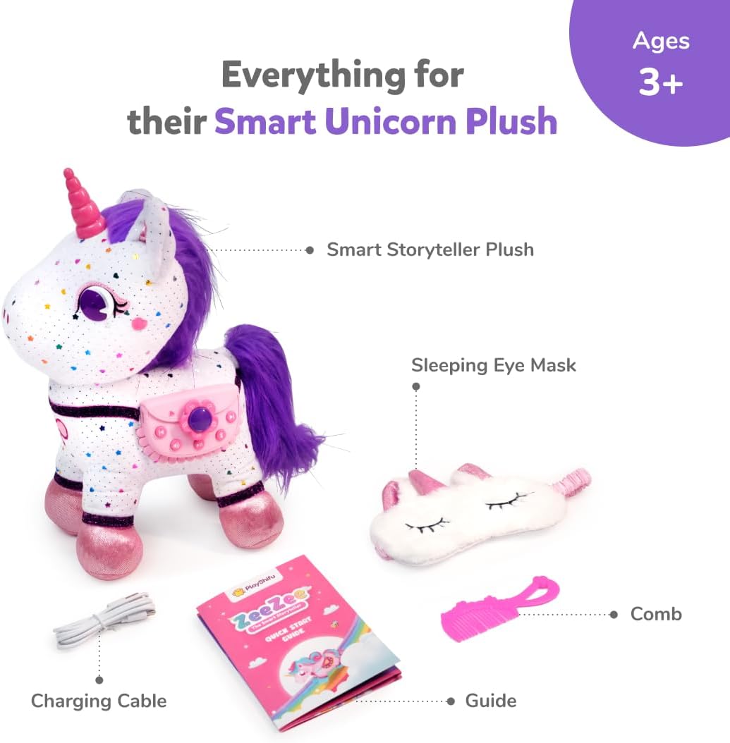 Detalle 2 de Shifu PlayShifu Smart Talking Plush Toy – ZeeZee Unicorn (Interactive Singing & Storytelling)