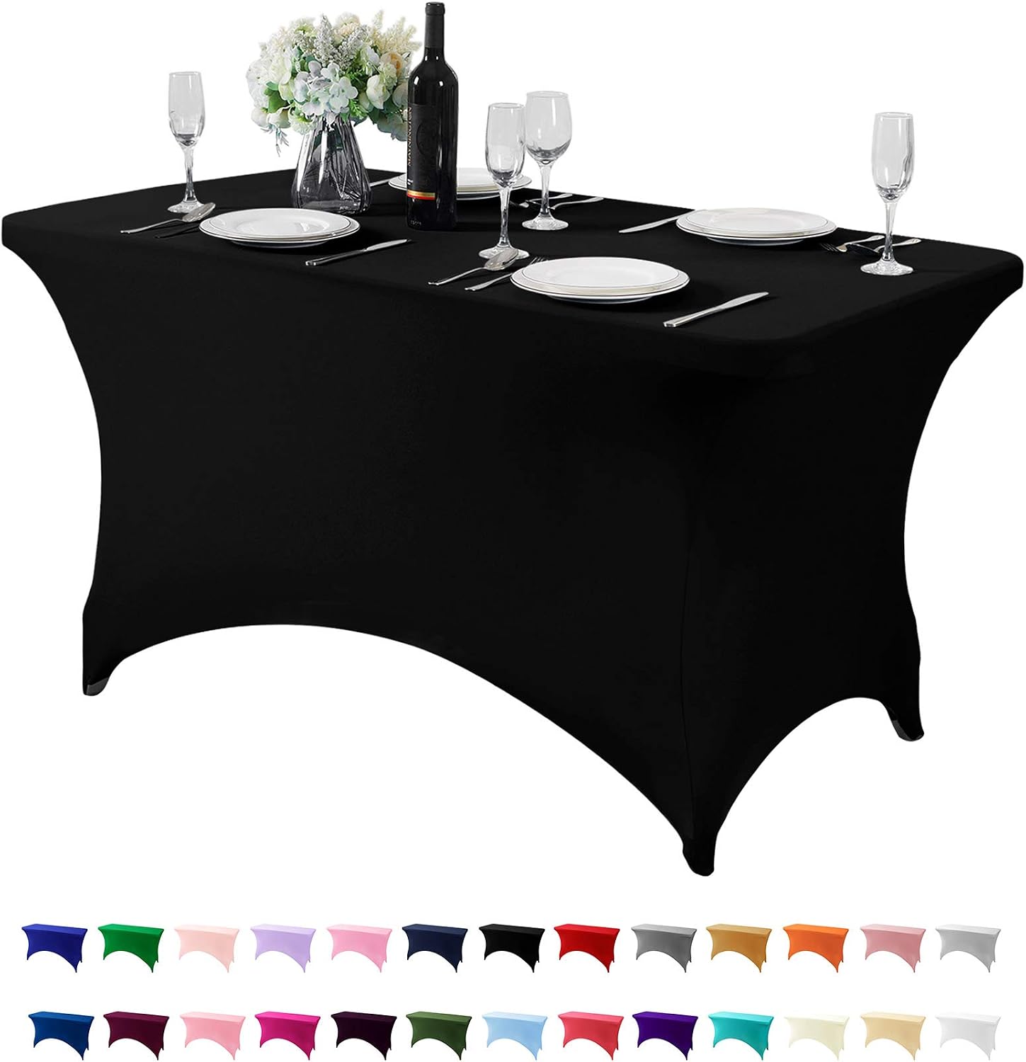 Detalle de Hezuzo Spandex Table Cover 6ft Black