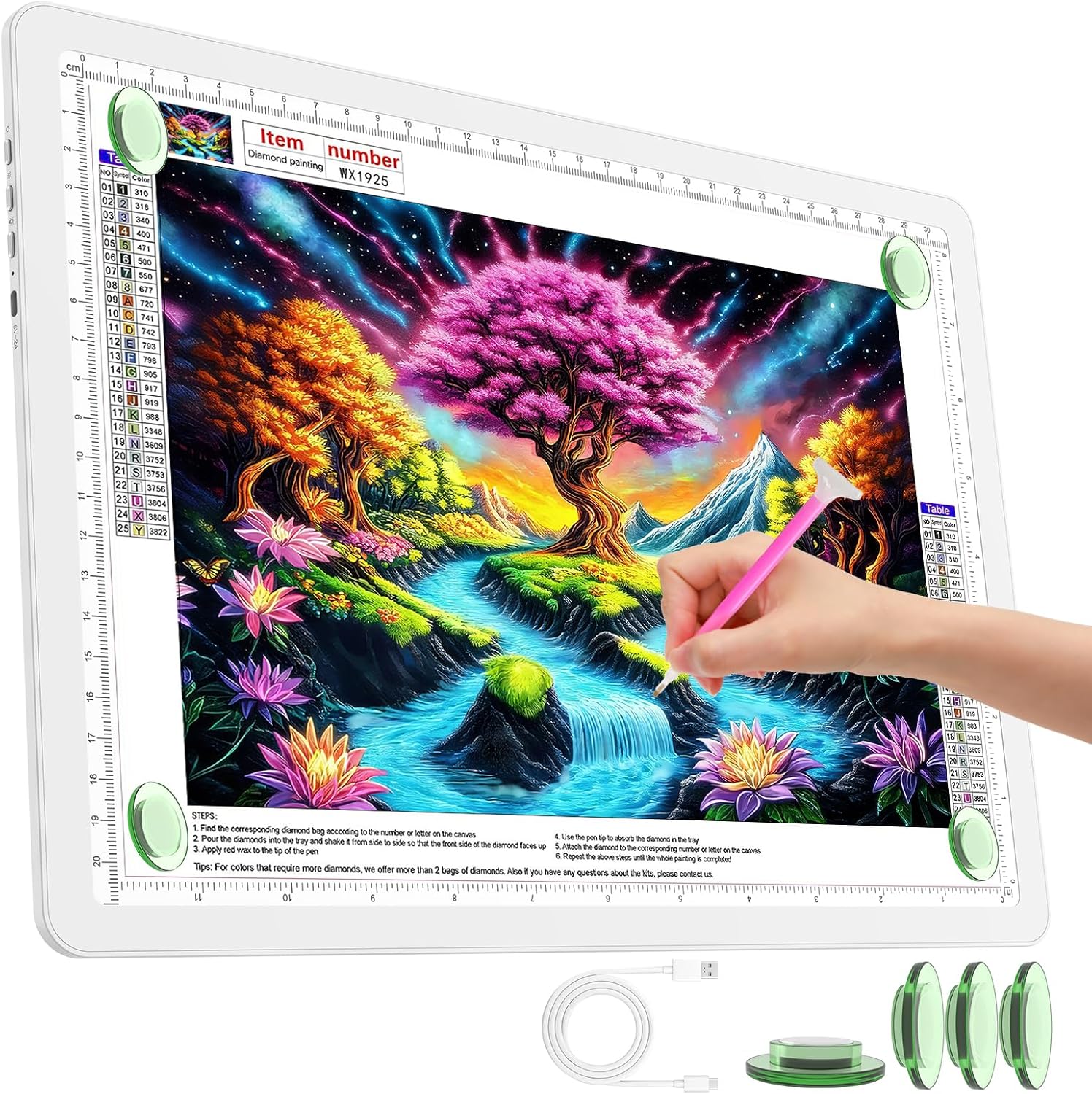 Thumbnail 6 de TOHETO Bloc lumineux A3 rechargeable avec sac de transport – tablette lumineuse polyvalente pour traçage et dessin