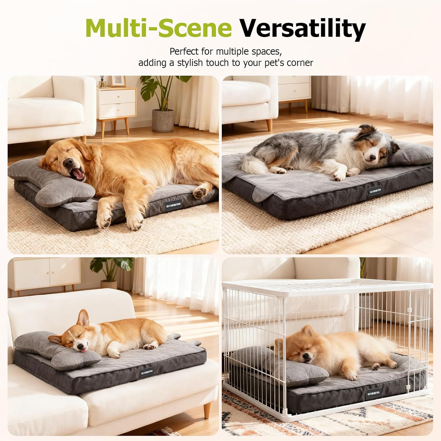 Thumbnail 6 de Orthopedic Dog Bed with Removable Headrest Bolster and Waterproof Cover
