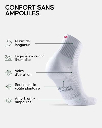 Thumbnail 1 de DANISH ENDURANCE Chaussettes de Running – Lot 3 ou 5, Blanc, 39-42
