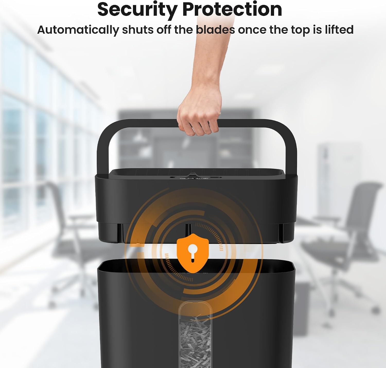 Detalle 2 de Novodesk NOVO-AZ1692VC Cross-Cut Paper Shredder, P-4, 6-Sheet, 3.43-Gallon Bin