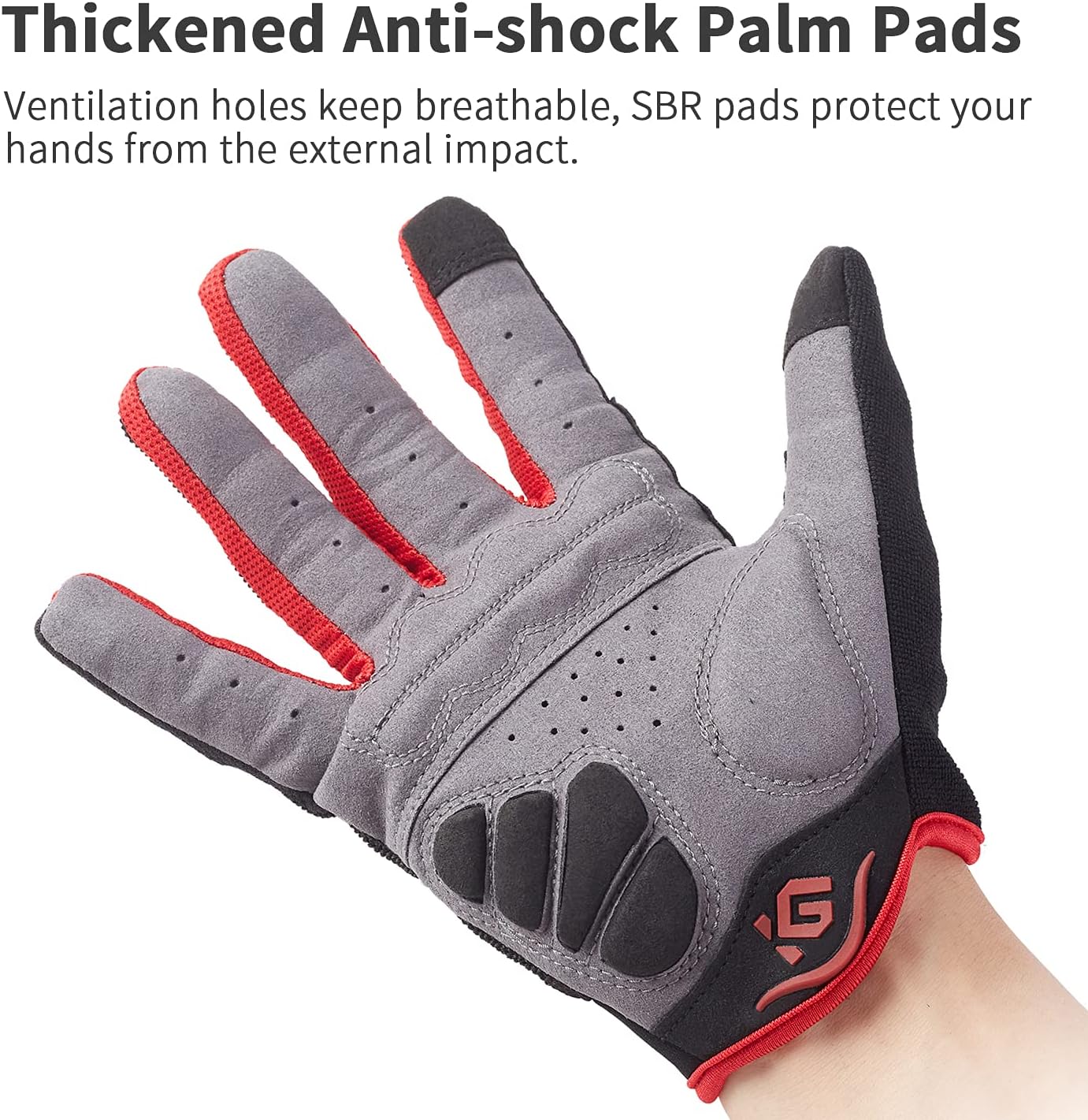 Detalle de I Kua Fly Vollfinger Fahrradhandschuhe – Gel-Dämpfung, Touchscreen-Kompatibilität & MTB-Passung