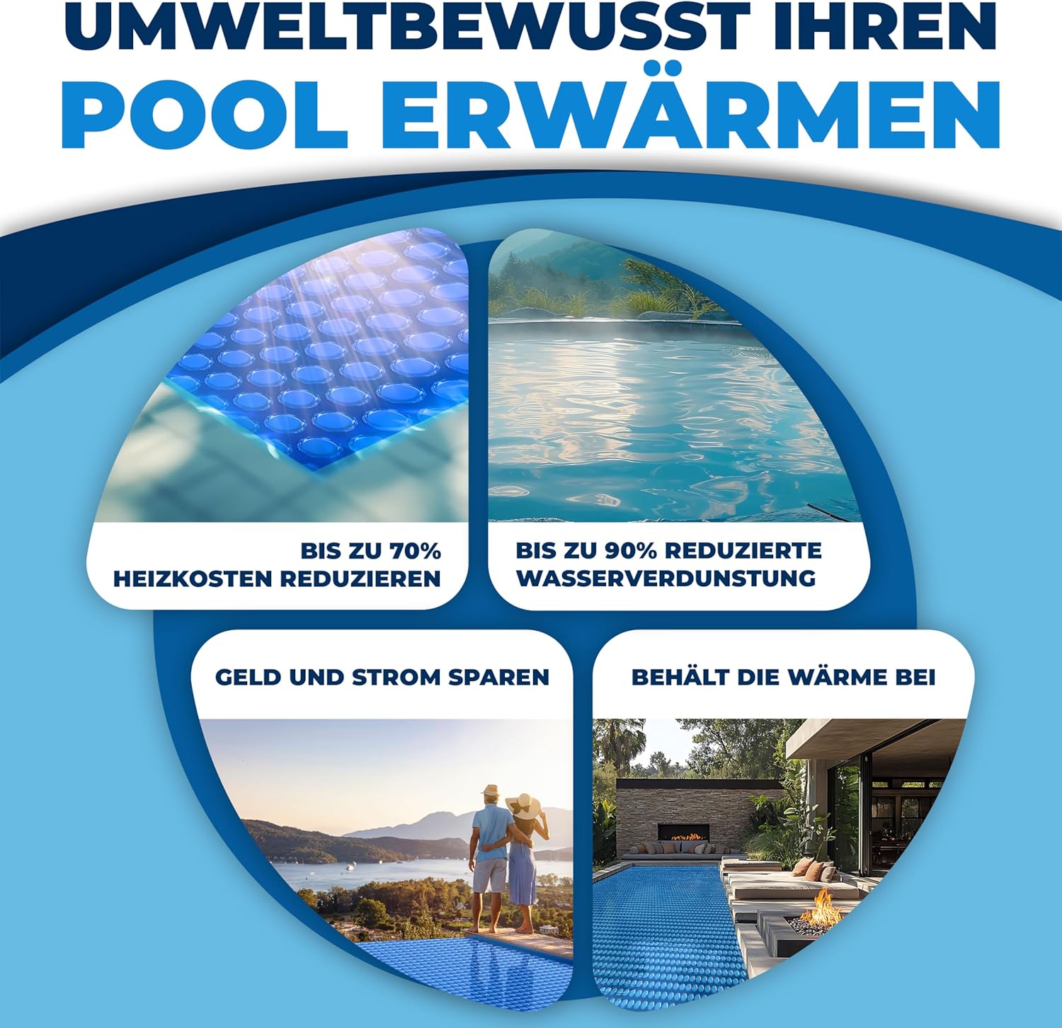 Thumbnail 5 de KESSER® Pool Solarabdeckplane rechteckig 600 x 400 cm (Solarfolie, 120 µm) zuschneidbar mit Schere, Lochzange und 12 Ösen