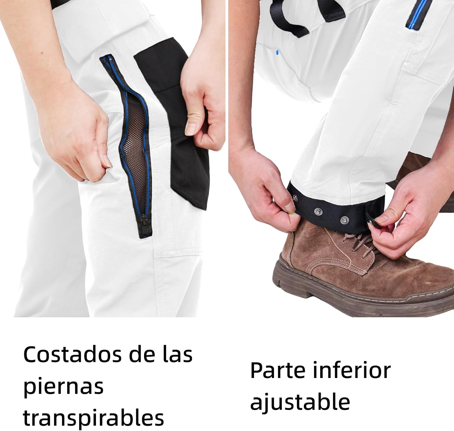 Detalle de WORK IDEA slim fit stretchwerkbroek voor heren met Cordura-stof en verstelbare zoom