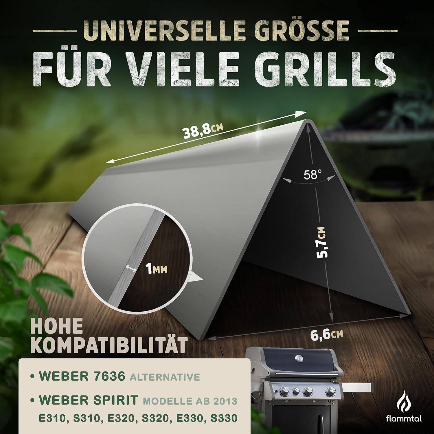 Thumbnail 2 de flammtal FLAVE Aromaschienen für Weber Spirit 320