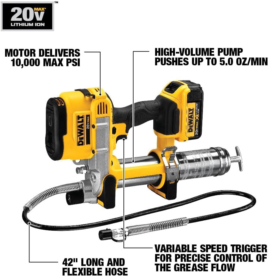 Thumbnail 1 de DEWALT Grease Gun Kit 20V MAX with 4.0Ah Battery and Charger (DCGG571M1)