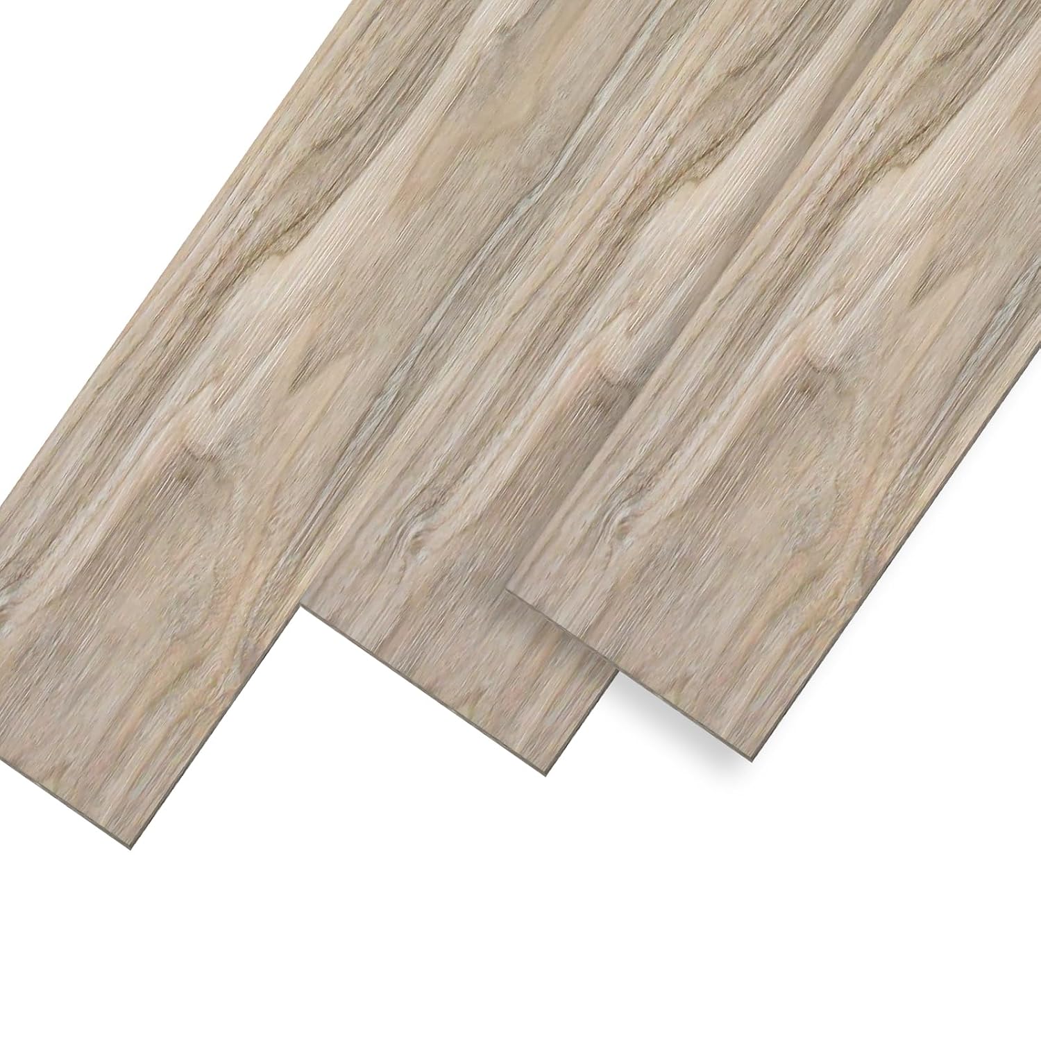 Detalle de UISEBRT självhäftande PVC-golv i vit ek, 18 plankor för cirka 2,5 m²