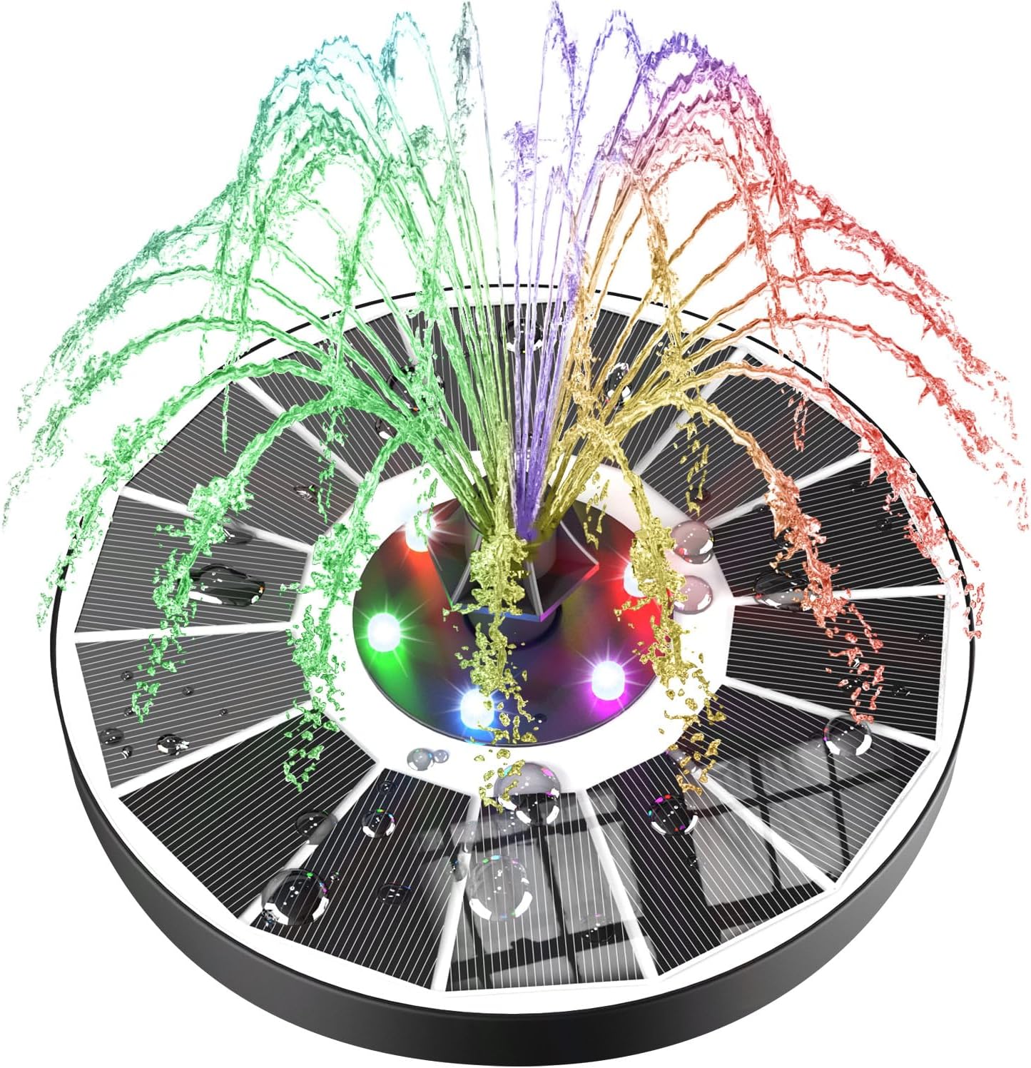 Thumbnail 6 de SZMP 3.5W Solar Water Fountain with 100% Glass Panel, 2200mAh Battery, 7 Nozzles & LED