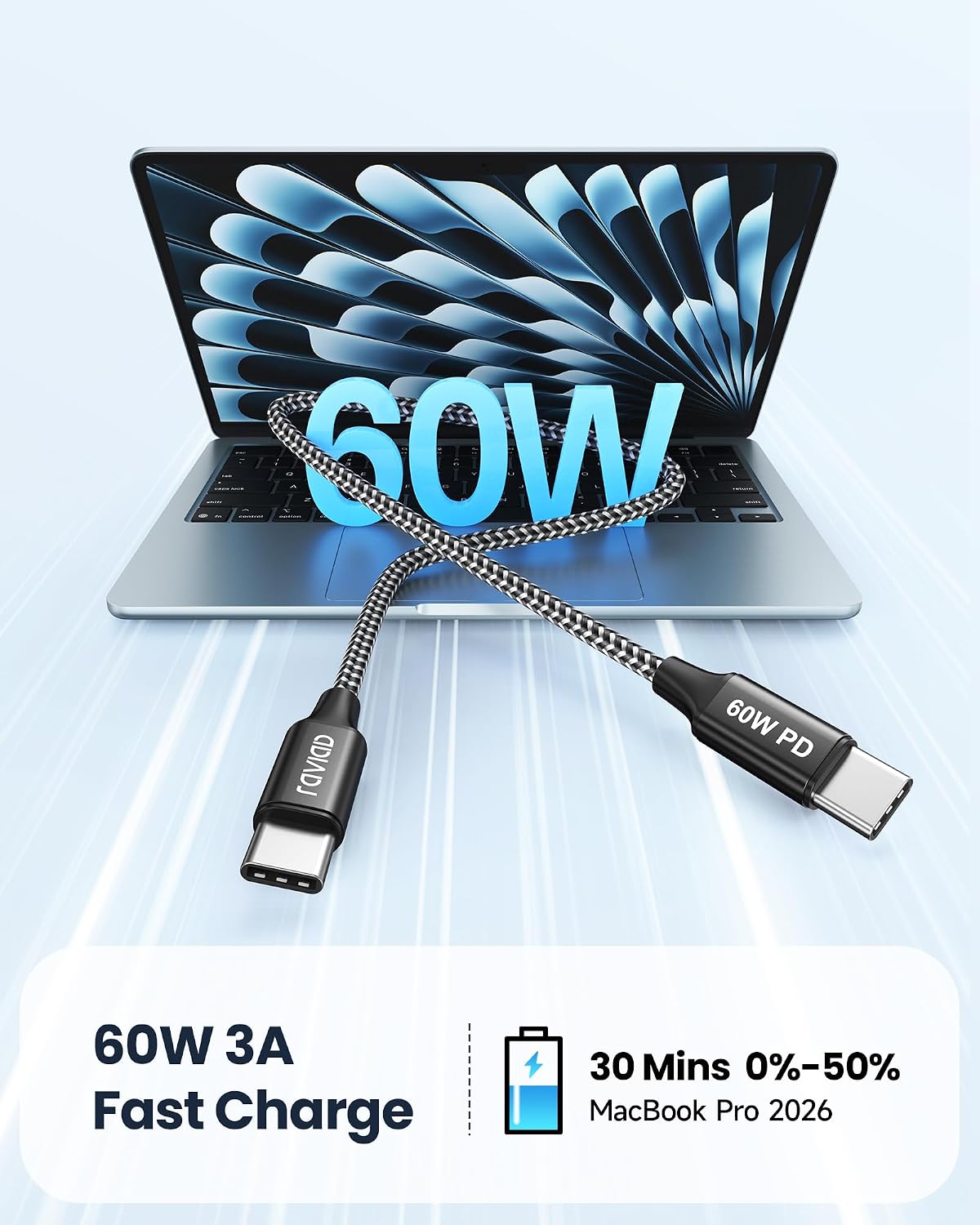 Thumbnail 1 de RAVIAD USB C to USB C Cable 30cm