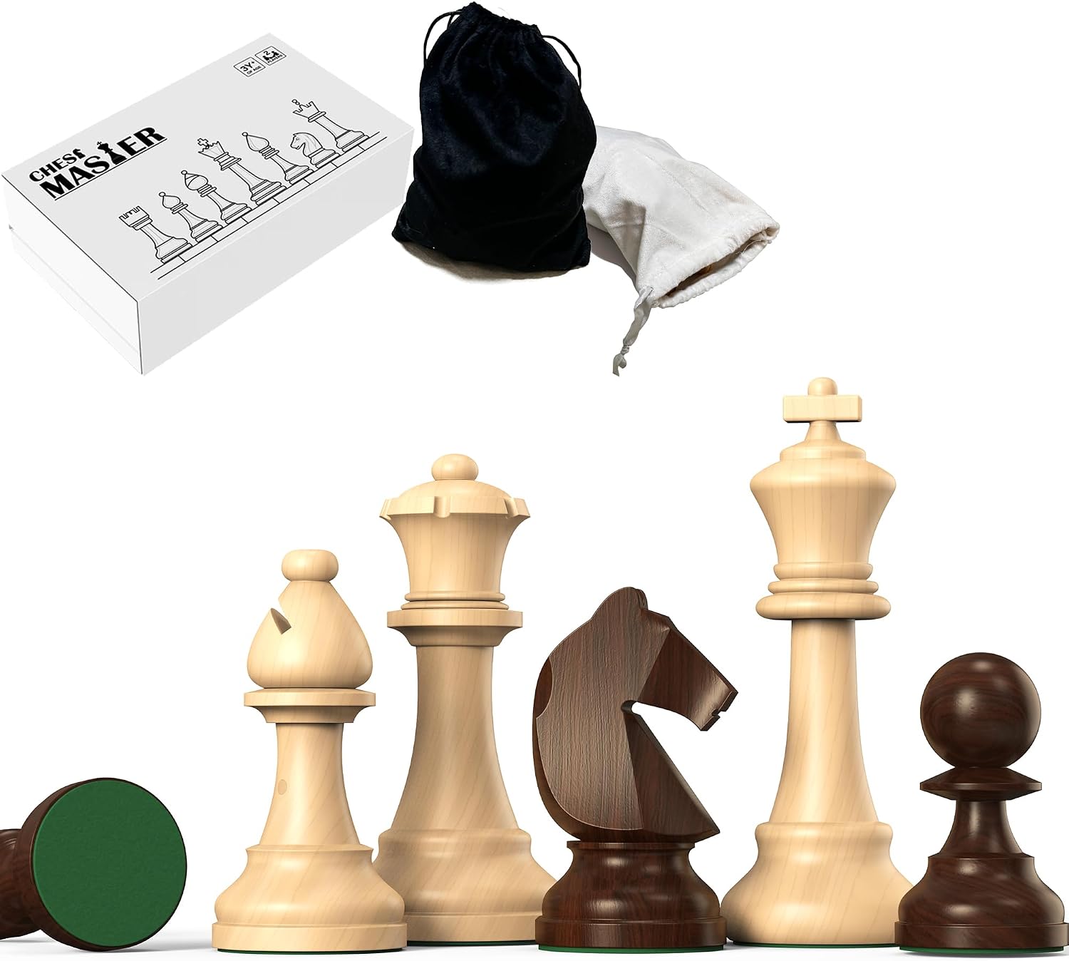 Detalle de doowroodni Wooden Chess Pieces, 3.75-Inch King
