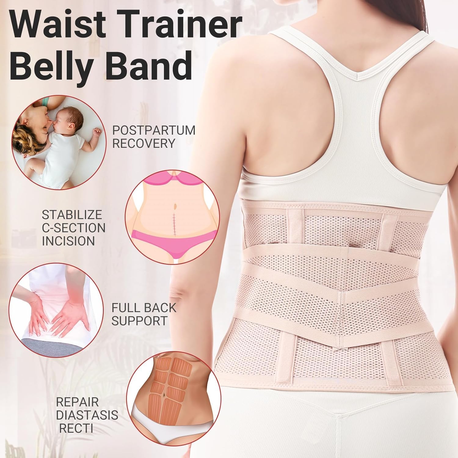 Thumbnail 4 de Trendyline postpartum belly wrap for women – abdominal binder for C-section recovery, hysterectomy and post-pregnancy support