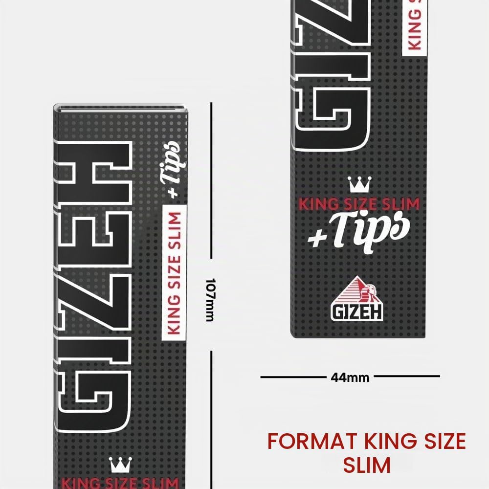 Detalle 2 de Gizeh 15558 bibułki King Size Slim, cienki papier z gumą arabską