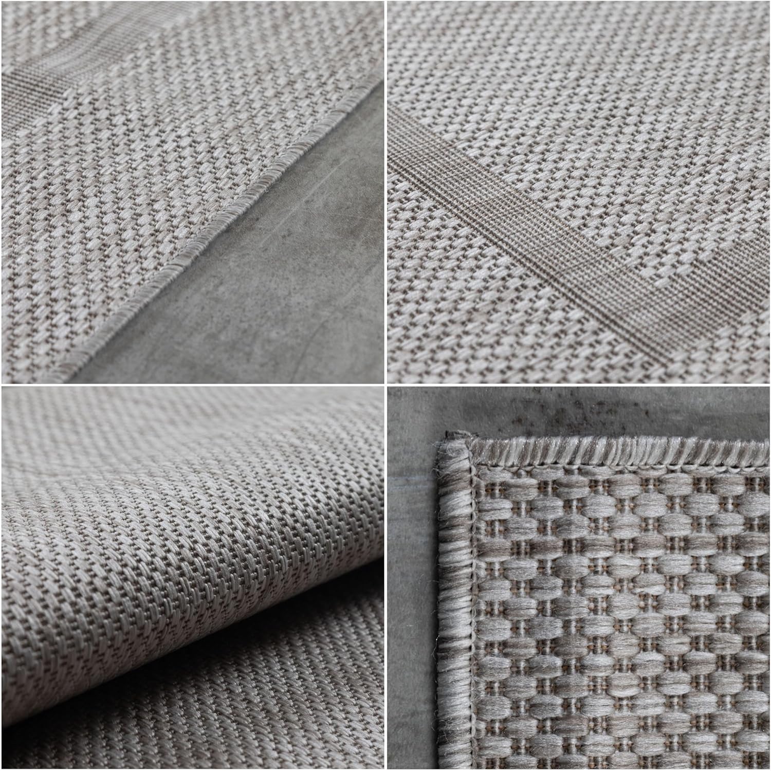 Thumbnail 2 de Outdoor Teppich Wetterfest Silber, 280 × 370 cm – Flachgewebe Sisal-Look für Terrasse, Balkon oder Küche