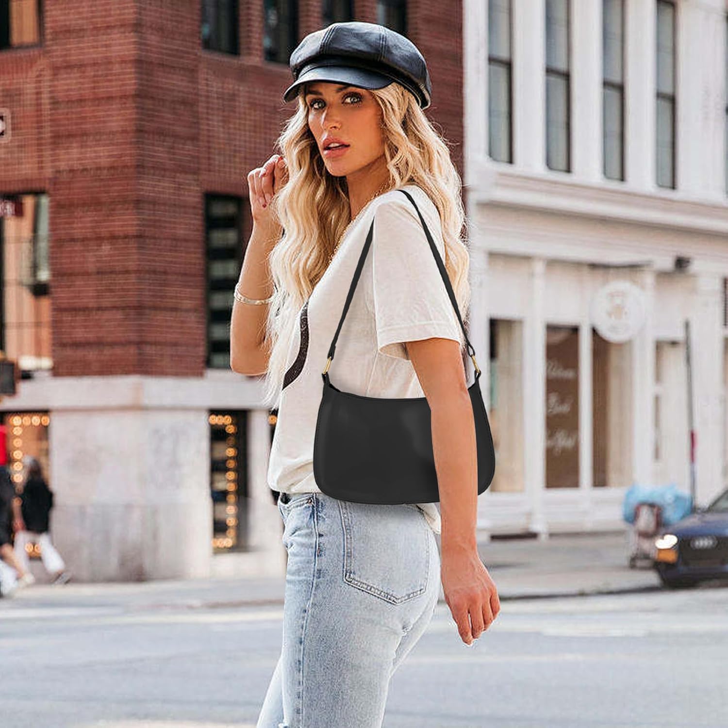 Thumbnail 1 de Energather Kleine Schultertasche Damen – PU-Handtasche mit Reißverschluss für Reisen, Arbeit & Verabredungen