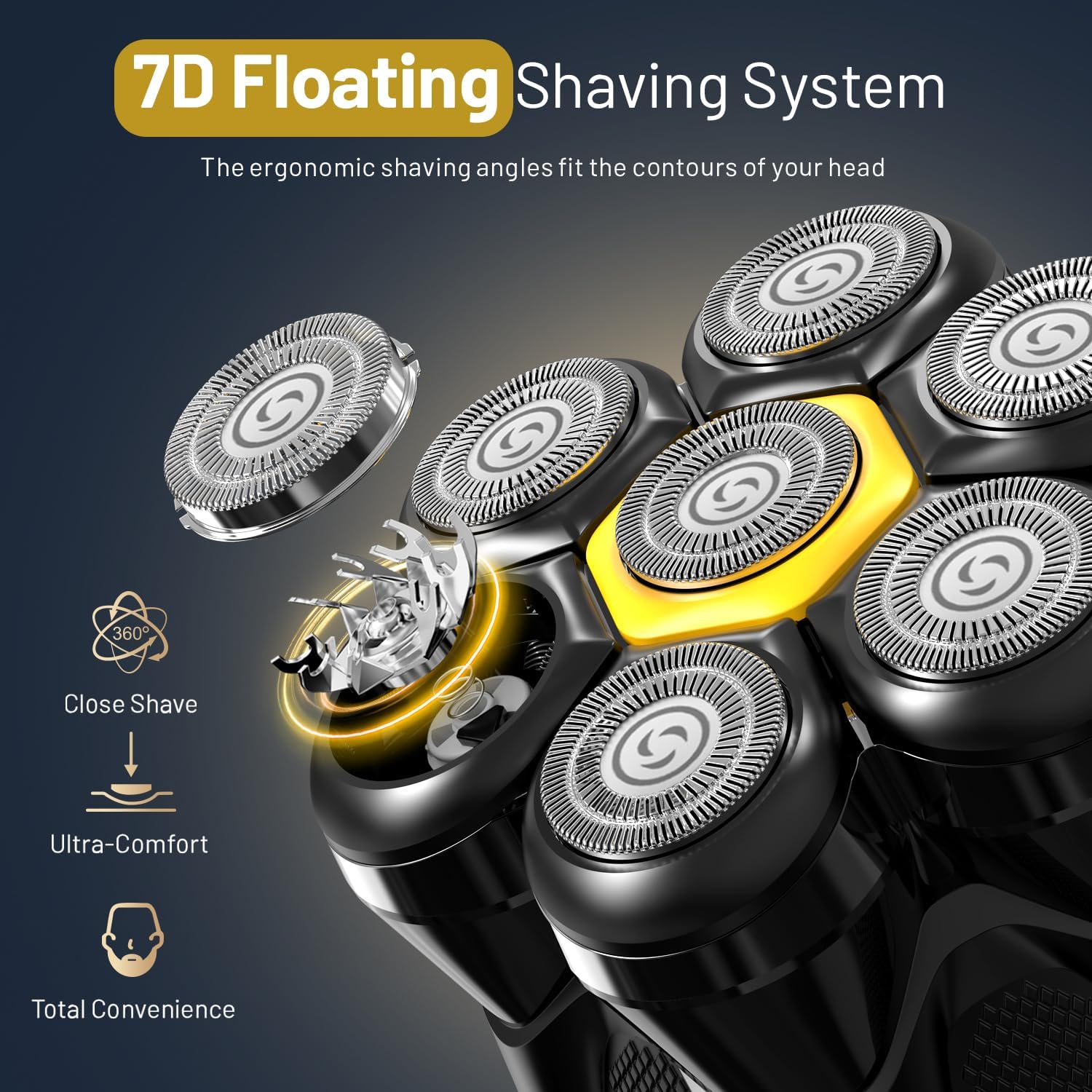 Detalle 2 de 7D Head Shaver with IPX7 Waterproofing