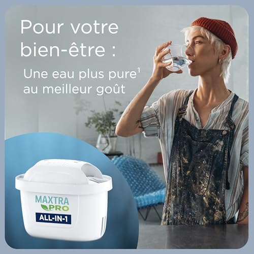Thumbnail 3 de BRITA carafe filtrante en verre bleu clair 2,5 L avec 3 filtres MAXTRA PRO ALL-IN-1 – réduction PFAS et calcaire