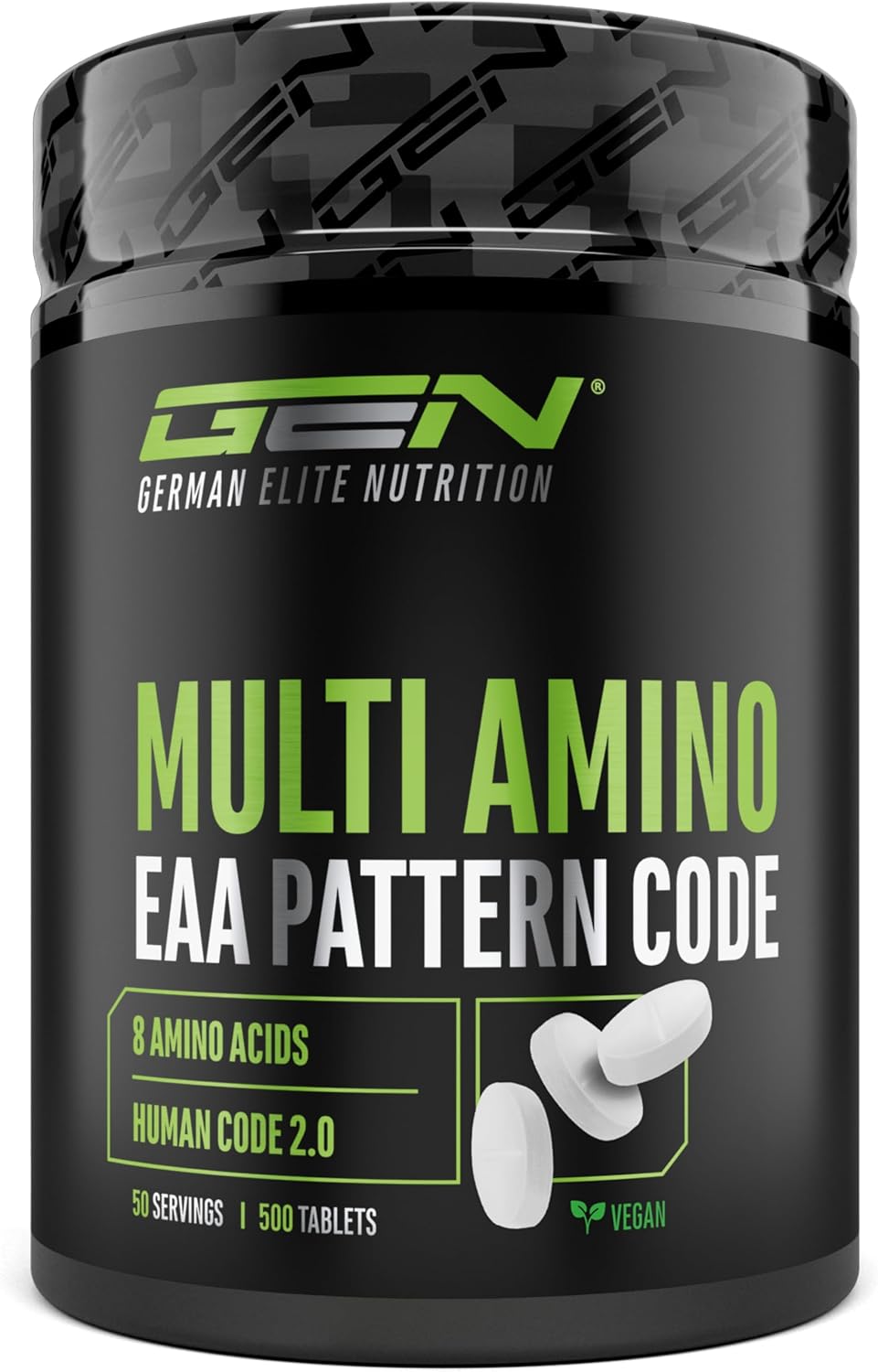 Detalle de GEN GERMAN ELITE NUTRITION Multi Amino-EAA Pattern Code da 1.000 mg (500 compresse, vegan)