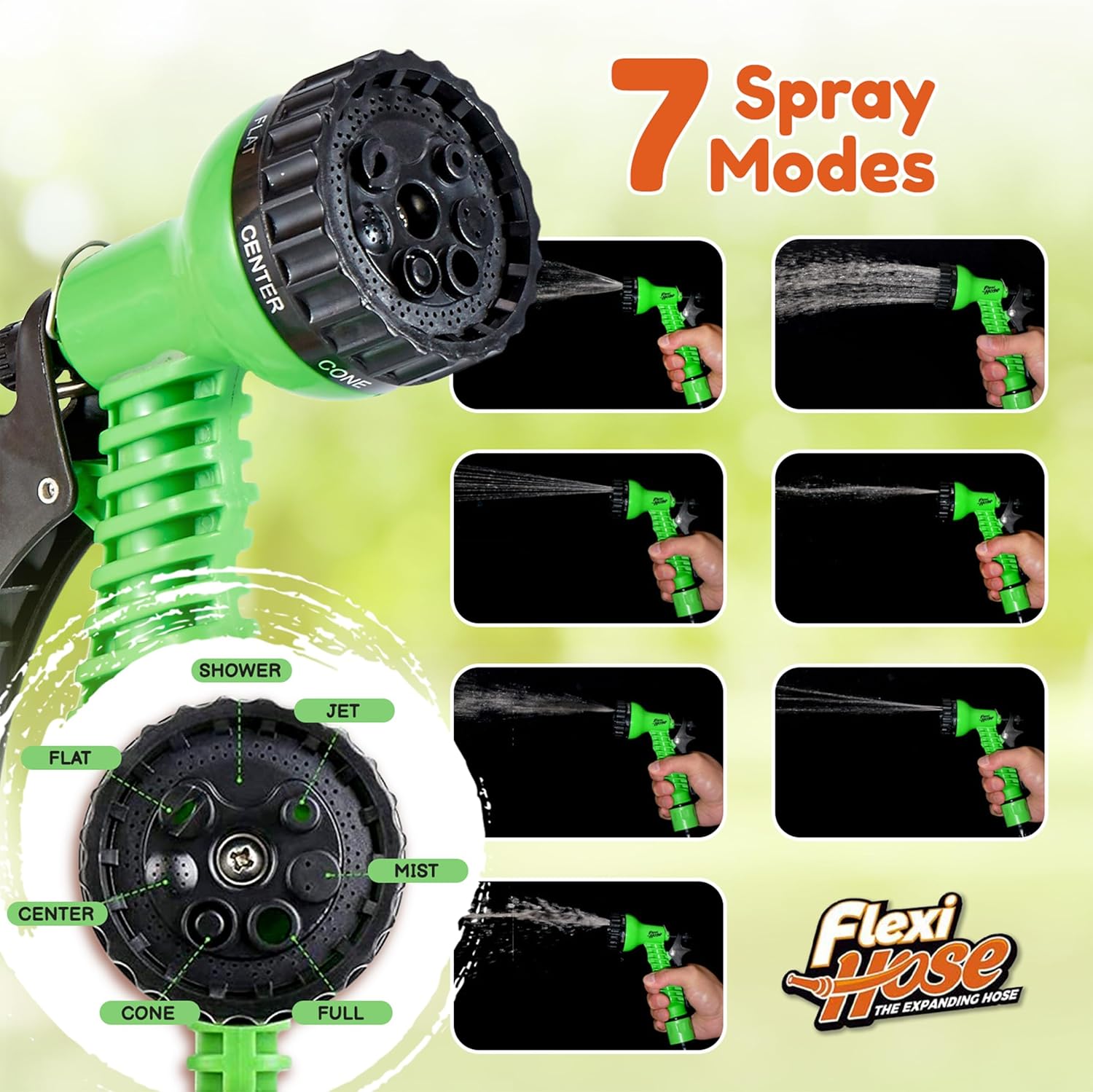 Thumbnail 2 de Flexi Hose Expandable Garden Hose (150FT / 45 Metres) with 3/4-inch fittings and spray nozzle