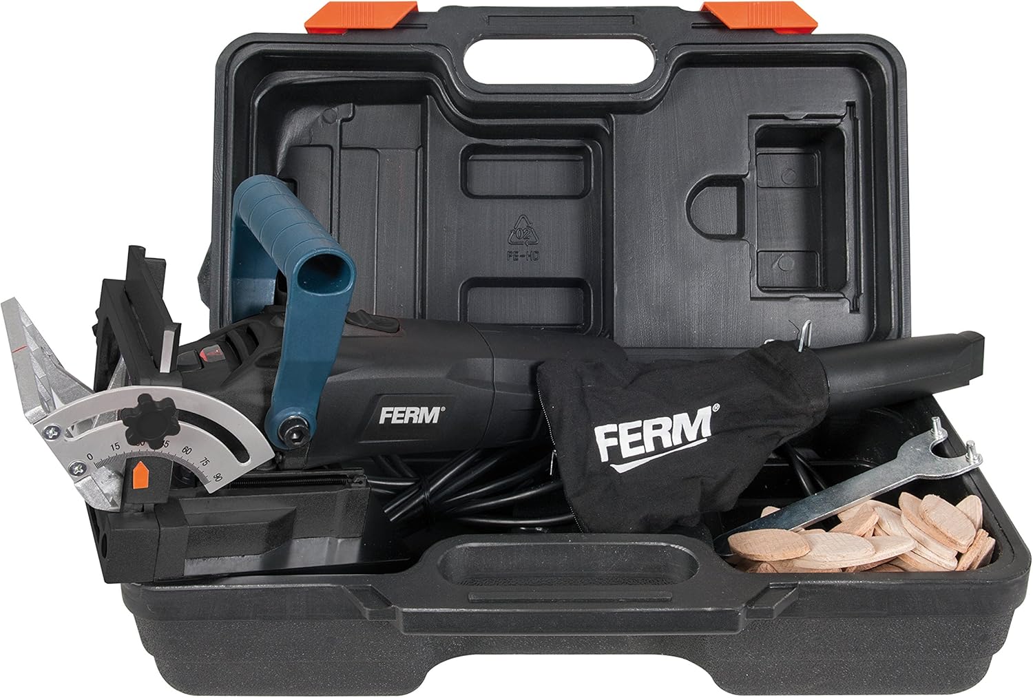 Thumbnail 2 de Ferm Fresatrice per tasselli piatti 900W – set completo: lama, 50 tasselli piatti e sacchetto aspirazione