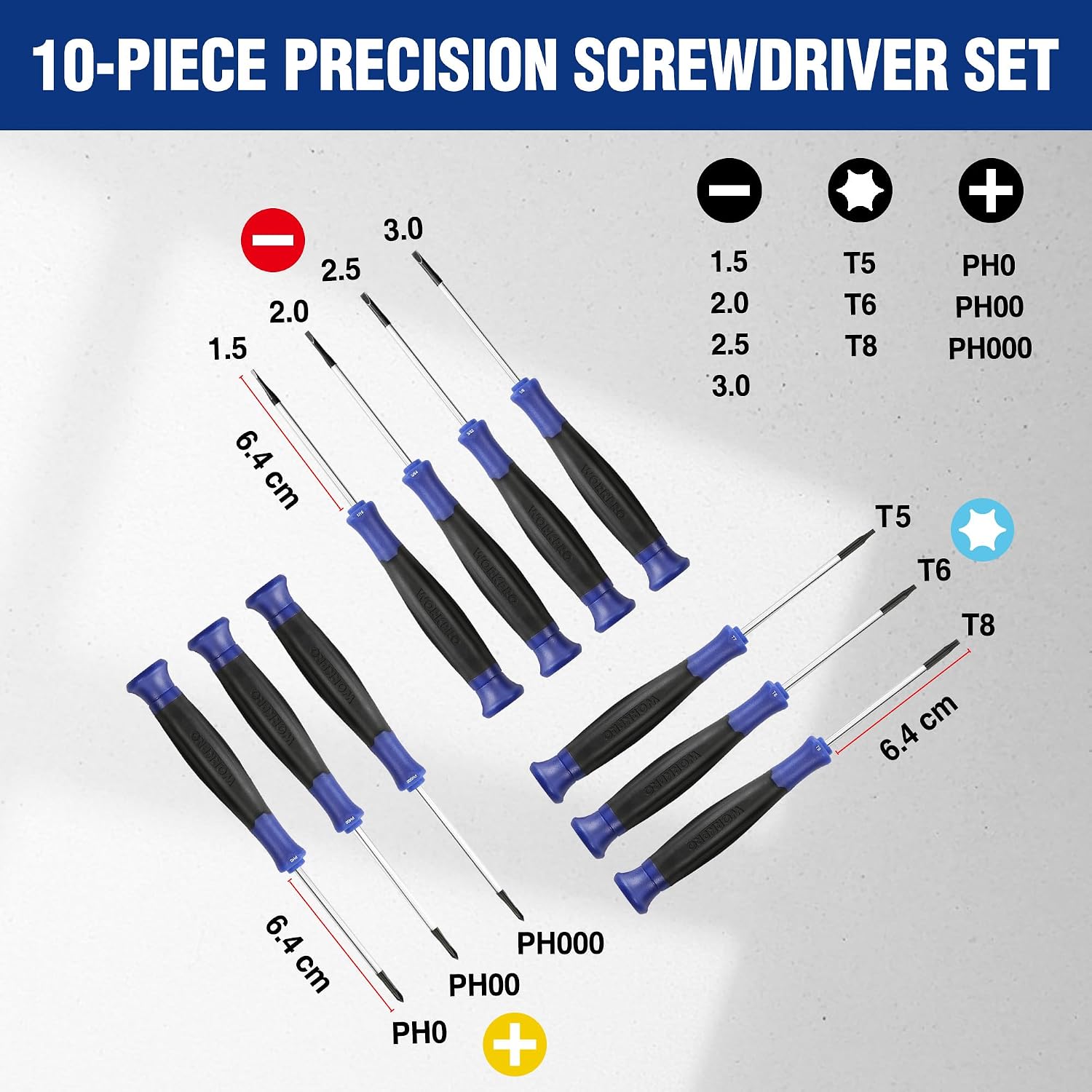 Detalle de WORKPRO Precision Screwdriver Set 10-piece