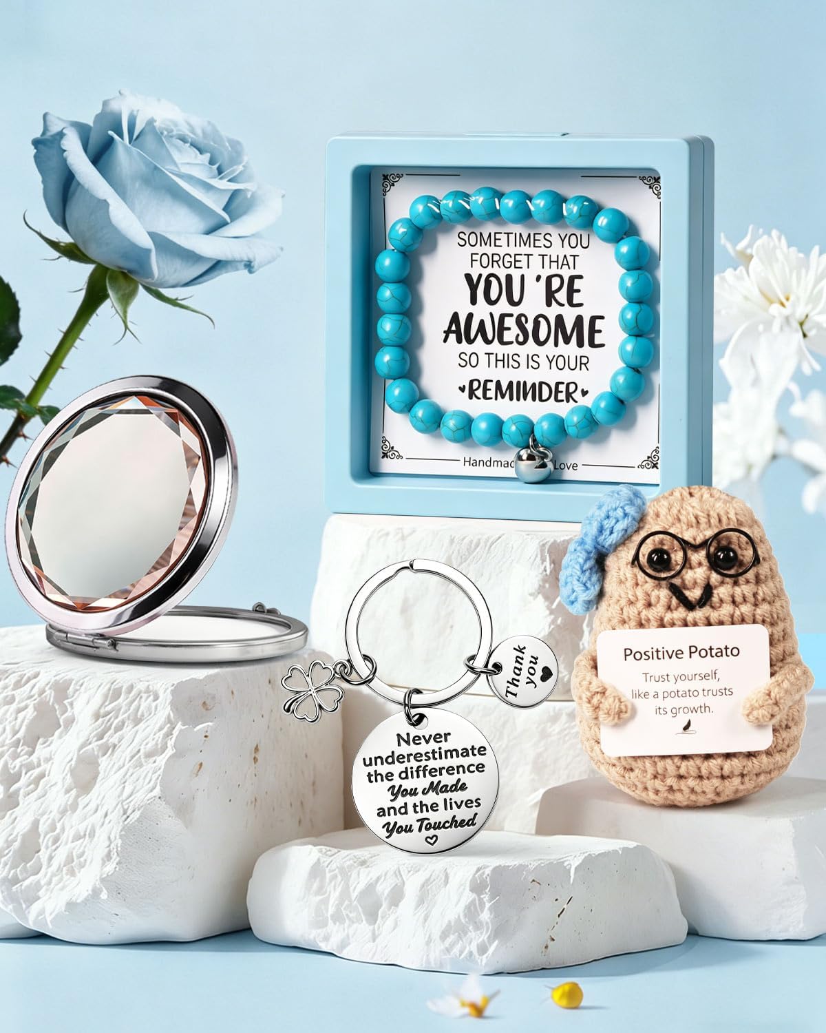 Detalle 1 de RYLIFEOGI blauwe verjaardagscadeauset met vacuümgeïsoleerde beker en accessoires