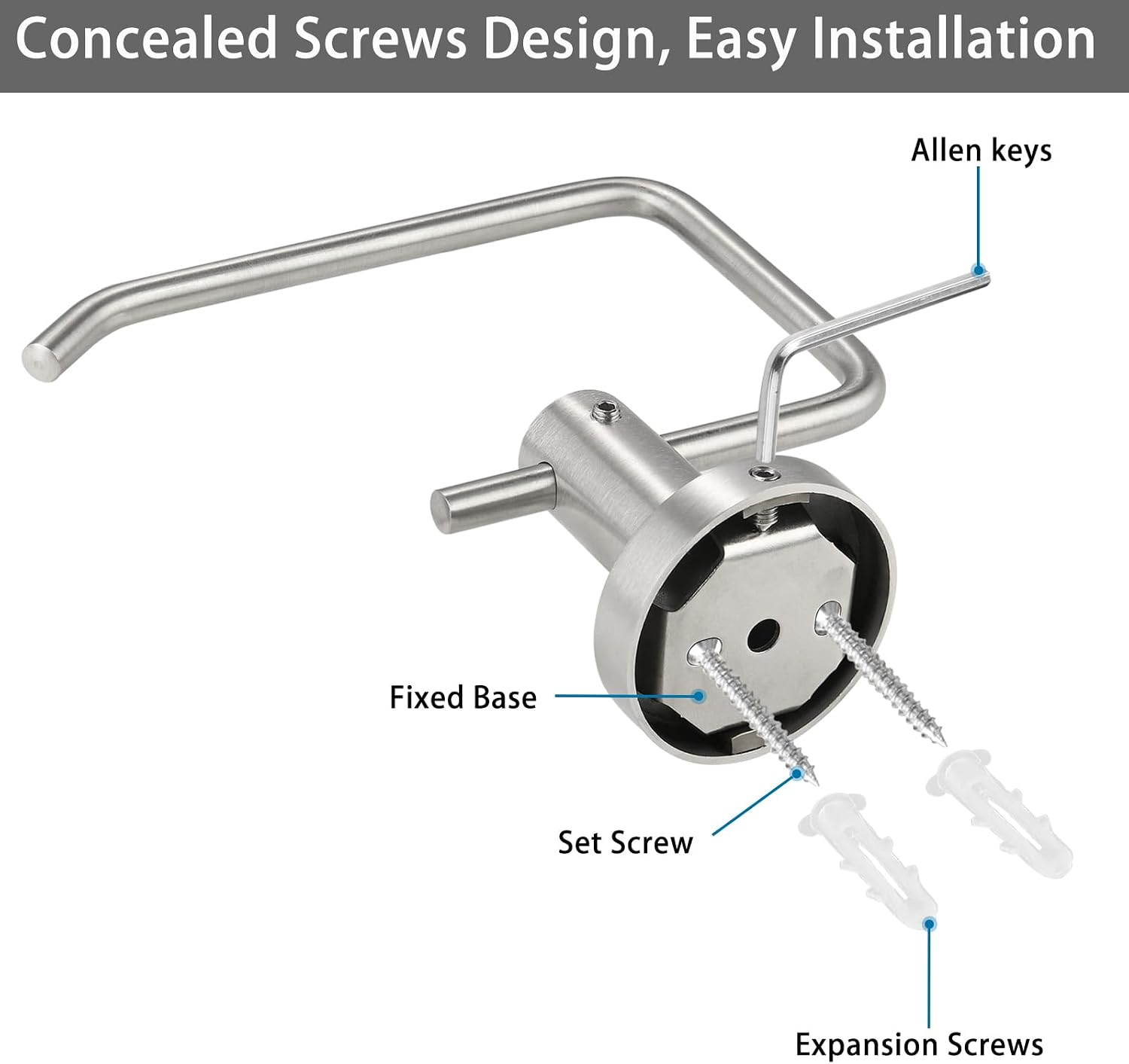 Thumbnail 2 de Katezon Premium 304 Stainless Steel Toilet Paper Holder (Brushed Nickel)
