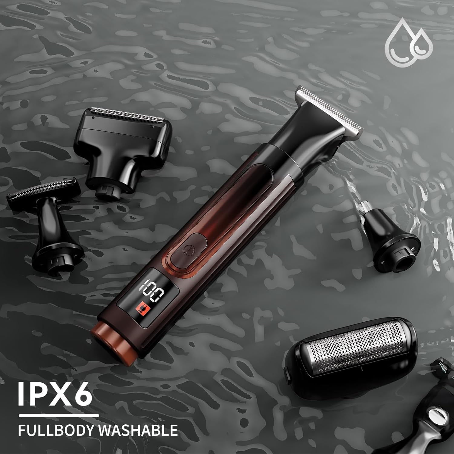 Thumbnail 5 de Long-Handle Waterproof Back Shaver with 4 Flex Heads, Extendable Reach and USB Charging